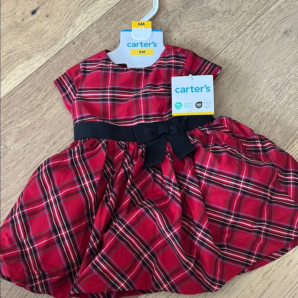 Carter's Red and Black Flutter Sleeve Sundress